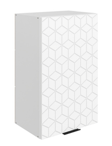 Навесной кухонный шкаф Стоун L450 Н720 (1 дв. гл.) с фрезировкой (белый/джелато софттач) в Перми