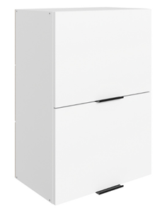 Настенный шкаф Стоун L500 Н720 (2 дв. гл.гориз.) (белый/джелато софттач) в Березниках