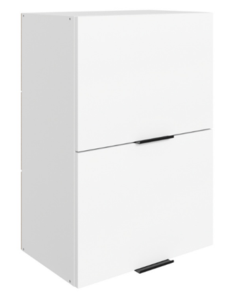 Настенный шкаф Стоун L500 Н720 (2 дв. гл.гориз.) (белый/джелато софттач) в Перми - изображение