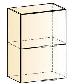 Настенный шкаф Стоун L500 Н720 (2 дв. гл.гориз.) (белый/джелато софттач) в Перми - предосмотр 1