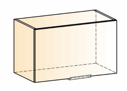 Шкаф на кухню Стоун L600 Н360 (1 дв. гл.) (белый/джелато софттач) в Перми - изображение 1