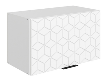 Шкаф навесной Стоун L600 Н360 (1 дв. гл.) с фрезировкой (белый/джелато софттач) в Перми