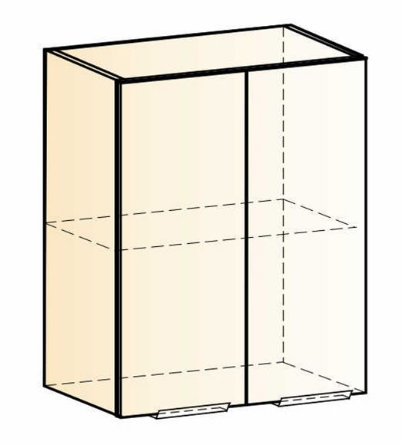 Кухонный шкаф Стоун L600 Н720 (2 дв. гл.) (белый/джелато софттач) в Перми - изображение 1