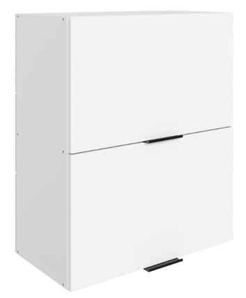 Кухонный навесной шкаф Стоун L600 Н720 (2 дв. гл. гориз.) (белый/джелато софттач) в Перми - изображение