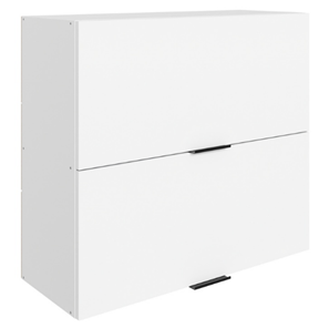 Шкаф кухонный Стоун L800 Н720 (2 дв. гл. гориз.) (белый/джелато софттач) в Перми