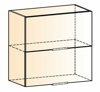 Шкаф кухонный Стоун L800 Н720 (2 дв. гл. гориз.) (белый/джелато софттач) в Перми - предосмотр 1