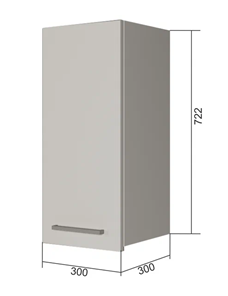 Кухонный навесной шкаф В7 30, МДФ Розовый шагрень/Белый в Перми