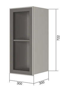 Кухонный шкаф В7 30, Стекло/Антрацит в Соликамске