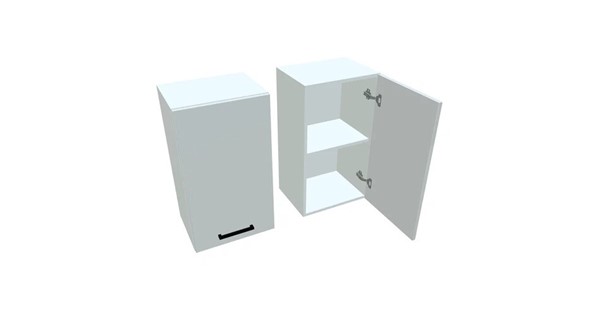 Навесной кухонный шкаф В7 40, Белое гладкое Ламарти/Белый в Перми - изображение