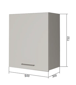 Кухонный навесной шкаф В7 50, МДФ Черный матовый/Антрацит в Перми