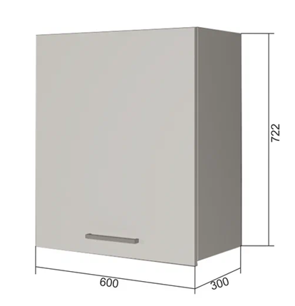 Кухонный шкаф В7 60, Сатин/Белый в Перми - изображение
