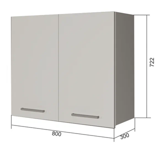Навесной кухонный шкаф В7 80, МДФ Розовый шагрень/Антрацит в Перми