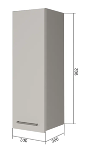 Кухонный навесной шкаф В9 30, МДФ Софт бирюза/Белый в Перми