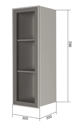 Навесной кухонный шкаф В9 30, Стекло/Антрацит в Перми - изображение