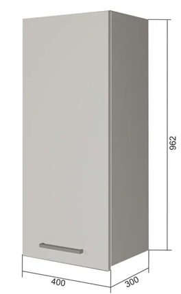 Кухонный навесной шкаф В9 40, Сатин/Белый в Перми - изображение