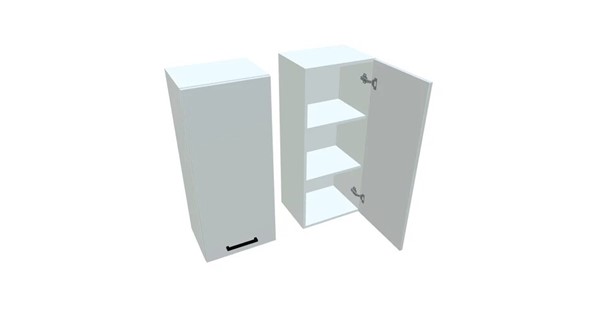 Навесной кухонный шкаф В9 45, Белое гладкое Ламарти/Белый в Березниках - изображение