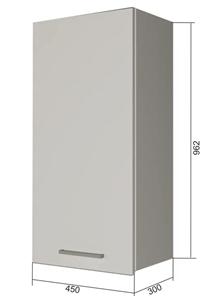 Кухонный навесной шкаф Sanvut В9 45, Сатин/Антрацит в Березниках