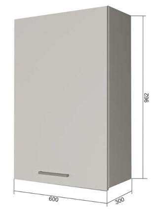 Кухонный навесной шкаф В9 60, МДФ Океания/Антрацит в Перми - изображение