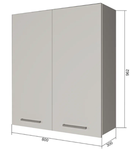 Навесной кухонный шкаф В9 80, МДФ Черный матовый/Белый в Перми