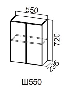 Кухонный навесной шкаф Вельвет Ш550/720 в Березниках