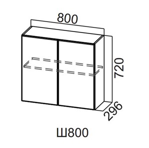Навесной кухонный шкаф Вельвет Ш800/720 в Перми