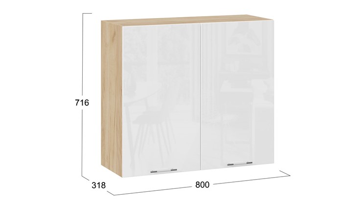 Кухонный шкаф Весна 1В8 (Дуб Крафт золотой/Белый глянец) в Перми - изображение 2