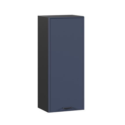Шкаф настенный высокий 400 Индиго ЛД 298.420.000.151, Чёрный/Тёмно-синий в Перми - изображение