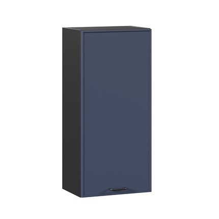 Шкаф навесной высокий 450 Индиго ЛД 298.430.000.153, Чёрный/Тёмно-синий в Перми - изображение