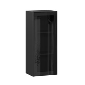 Кухонный навесной шкаф высокий со стеклом 400 Индиго ЛД 298.420.000.068, Чёрный/Чёрный в Чайковском