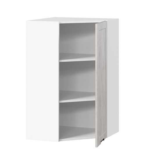 Кухонный угловой шкаф 600 высокий Джамис ЛД 296.620.000.033, Белый/Белый камень в Перми - изображение 1