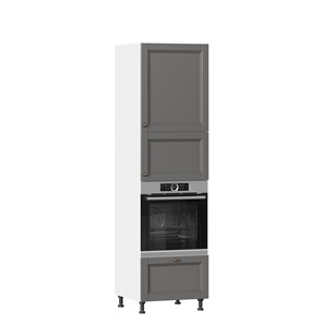 Шкаф-пенал кухонный для посуды Амели-3 600 с 4 дверями ЛД 299.470.000.053, Белый/Оникс серый в Перми - предосмотр 5
