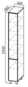 Шкаф-пенал распашной Стайл, П400г(2332), МДФ в Перми