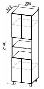 Распашной шкаф-пенал Стайл, П600(2140), МДФ в Перми - предосмотр