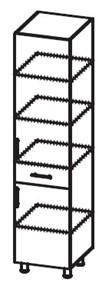 Шкаф-пенал с ящиком Классика А40 МДФ глянец, металлик, премиум в Перми