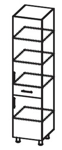 Шкаф-пенал с ящиком Модерн А39 МДФ глянец, металлик, премиум в Перми - предосмотр
