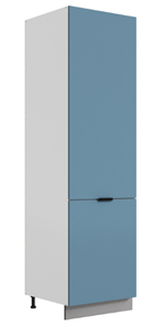 Шкаф-пенал Стоун 2 L600 (2 дв.гл.) (белый/изумруд софттач) в Перми