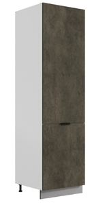 Шкаф-пенал Стоун 2 L600 (2 дв.гл.) (белый/камень темно-серый) в Перми