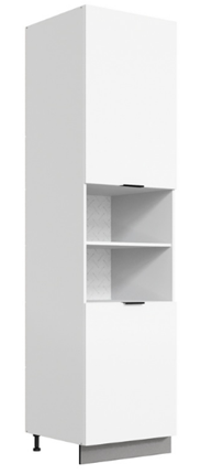 Шкаф-пенал Стоун 2 L600 H2141 (2 дв. гл.) (белый/джелато софттач) в Перми - изображение