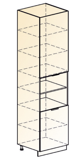 Шкаф-пенал Стоун 2 L600 H2141 (2 дв. гл.) (белый/джелато софттач) в Перми - изображение 1