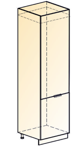 Шкаф-пенал Стоун L600 под холодильник (2 дв.гл.) (белый/джелато софттач) в Перми - предосмотр 1