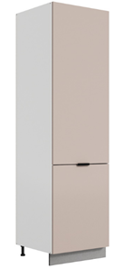 Шкаф-пенал Стоун L600 под холодильник (2 дв.гл.) (белый/грей софттач) в Перми