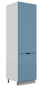 Шкаф-пенал Стоун L600 под холодильник (2 дв.гл.) (белый/изумруд софттач) в Перми