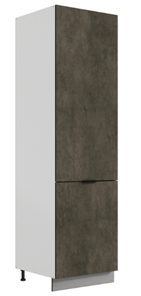 Шкаф-пенал Стоун L600 под холодильник (2 дв.гл.) (белый/камень темно-серый) в Перми