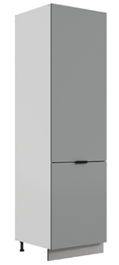 Шкаф-пенал Стоун L600 под холодильник (2 дв.гл.) (белый/оникс софттач) в Перми