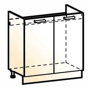 Шкаф рабочий под мойку Стоун L600 (2 дв. гл.) в Перми - изображение