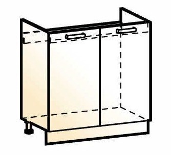 Шкаф рабочий под мойку Стоун L800 (2 дв. гл.) в Перми - изображение