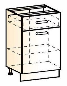 Шкаф рабочий Стоун L500 (1 дв. гл. 1 ящ.) в Перми - изображение