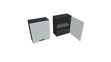 Кухонный шкаф ВС7 60, Белое гладкое Ламарти/Антрацит в Березниках