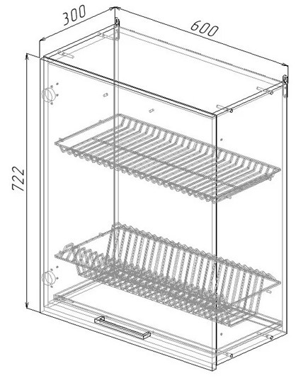Навесной шкаф ВС7 60, Дуб крафт/Антрацит в Кунгуре - изображение 1