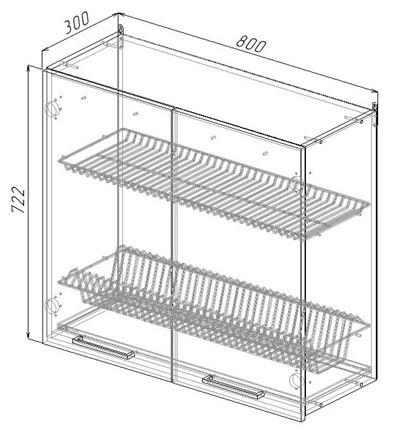 Шкаф с сушкой для посуды ВС7 80, Антрацит/Антрацит в Кунгуре - изображение 1